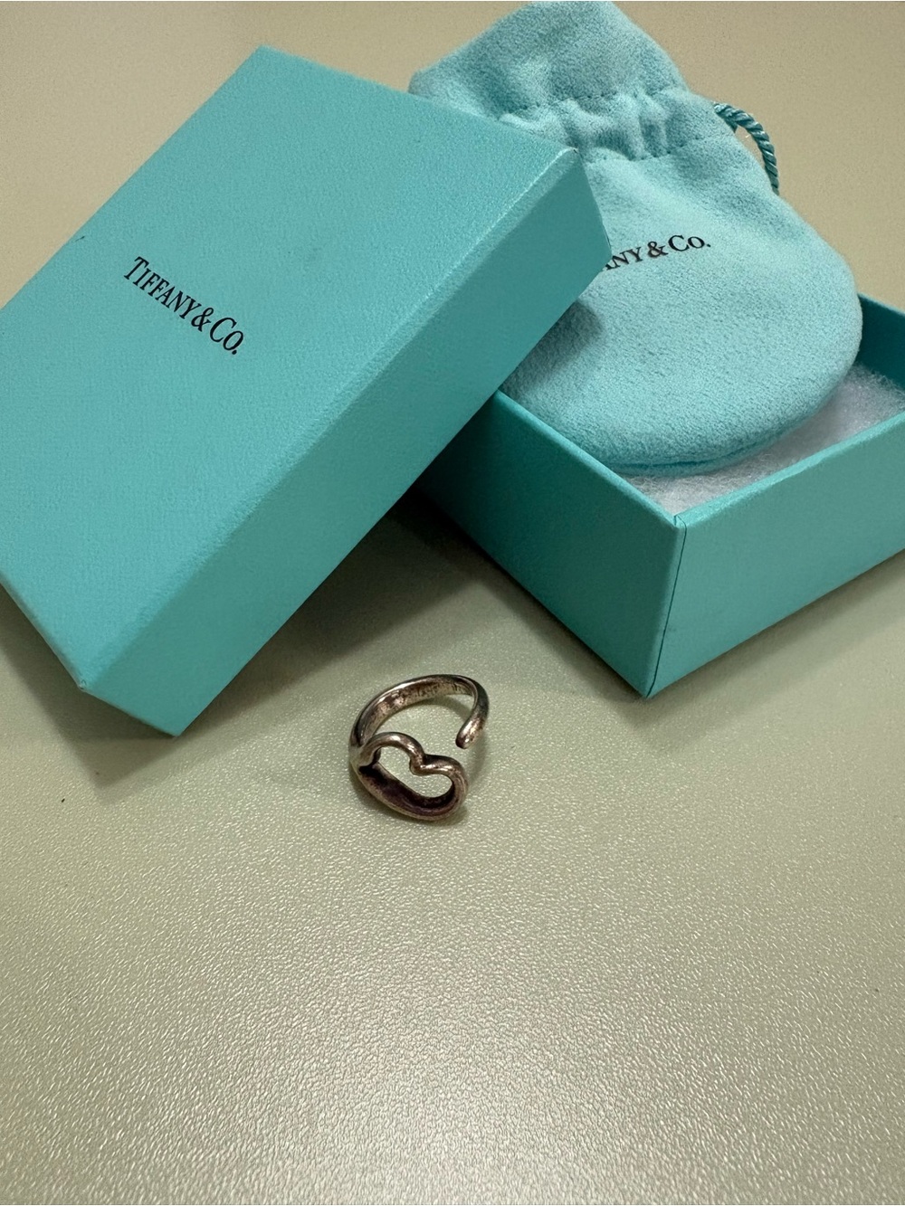 Tiffany & Co. Silver Heart Elsa Peretti fits size 5 or 5 1/2